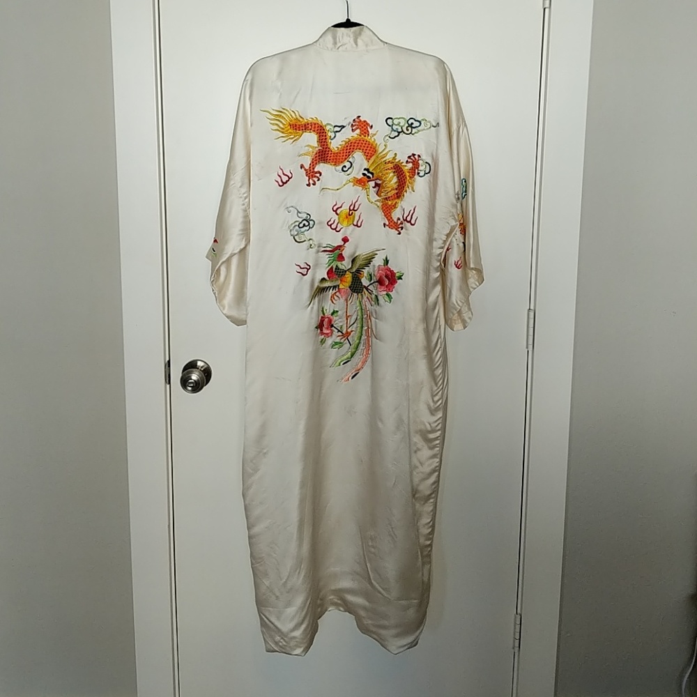 Vintage Embroidered Silk Robe